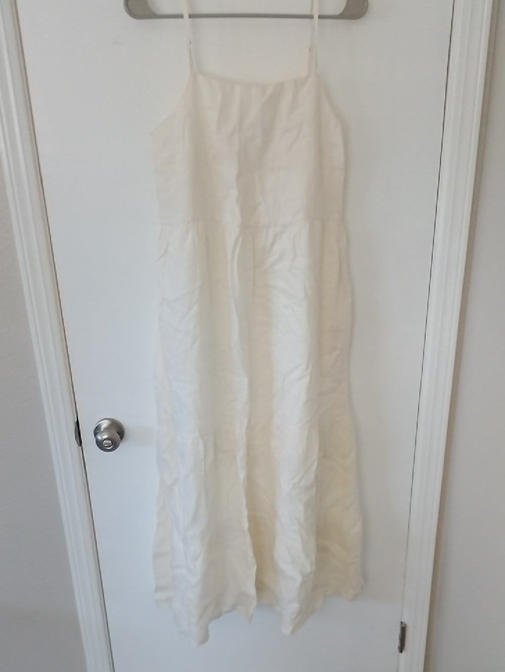 Women's Cream Spaghetti-Strap Midi Dress